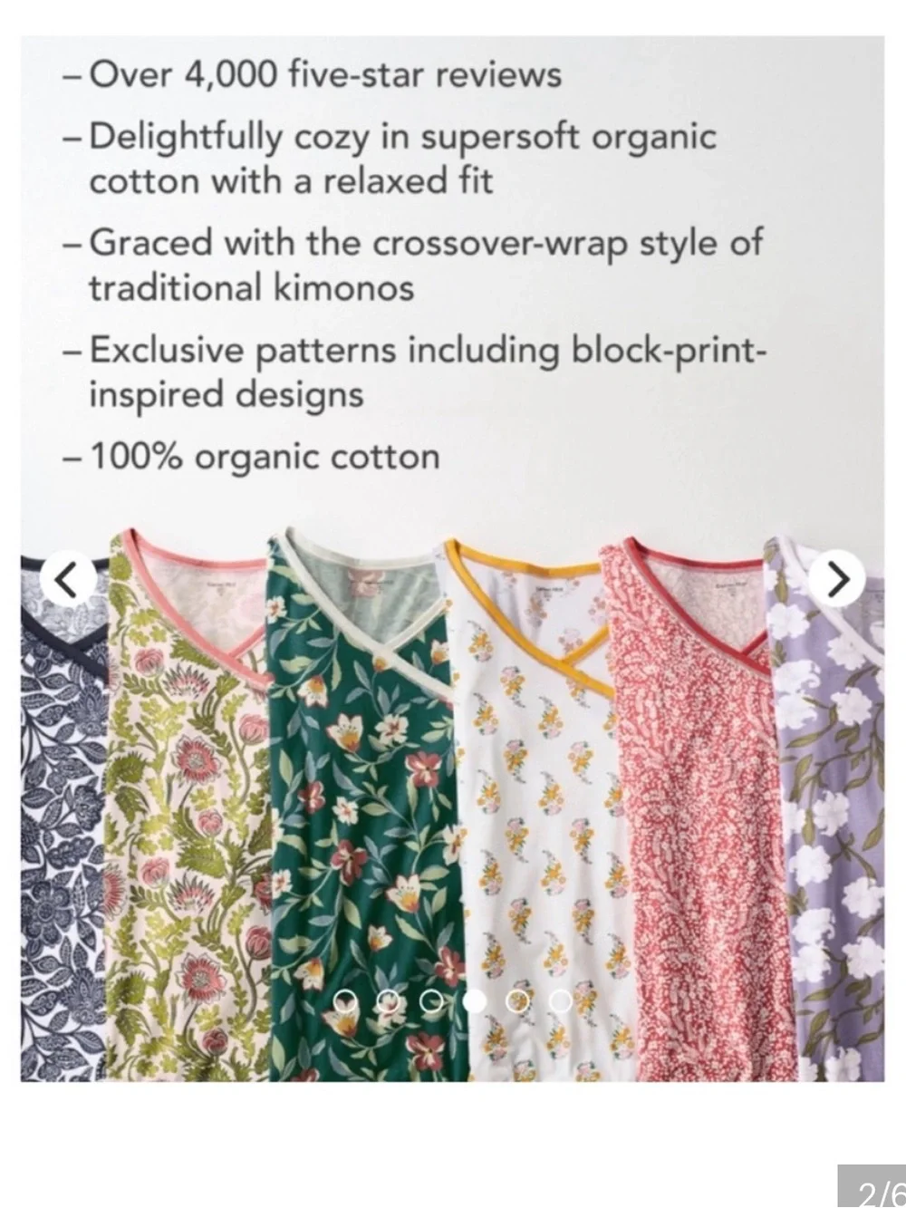 Garnet Hill Asian Wrap Short Sleeve Cropped Organic Cotton Pajamas Set S